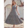 imagePRETTYGARDEN Womens Summer Floral Maxi Dress Knot One Shoulder Sleeveless Ruffle Flowy Boho Beach Wedding Guest DressesBlack Blue