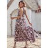imagePRETTYGARDEN Womens Summer Floral Maxi Dress Knot One Shoulder Sleeveless Ruffle Flowy Boho Beach Wedding Guest DressesBlack Pink