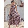 imagePRETTYGARDEN Womens Summer Floral Maxi Dress Knot One Shoulder Sleeveless Ruffle Flowy Boho Beach Wedding Guest DressesBlack Pink