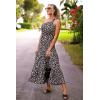 imagePRETTYGARDEN Womens Summer Floral Maxi Dress Knot One Shoulder Sleeveless Ruffle Flowy Boho Beach Wedding Guest DressesBlackWhiteYellow