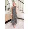 imagePRETTYGARDEN Womens Summer Floral Maxi Dress Knot One Shoulder Sleeveless Ruffle Flowy Boho Beach Wedding Guest DressesBlackWhiteYellow