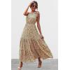imagePRETTYGARDEN Womens Summer Floral Maxi Dress Knot One Shoulder Sleeveless Ruffle Flowy Boho Beach Wedding Guest DressesBluePink