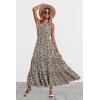 imagePRETTYGARDEN Womens Summer Floral Maxi Dress Knot One Shoulder Sleeveless Ruffle Flowy Boho Beach Wedding Guest DressesCoffee