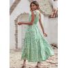 imagePRETTYGARDEN Womens Summer Floral Maxi Dress Knot One Shoulder Sleeveless Ruffle Flowy Boho Beach Wedding Guest DressesGreen White