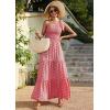 imagePRETTYGARDEN Womens Summer Floral Maxi Dress Knot One Shoulder Sleeveless Ruffle Flowy Boho Beach Wedding Guest DressesRedWhite