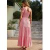 imagePRETTYGARDEN Womens Summer Floral Maxi Dress Knot One Shoulder Sleeveless Ruffle Flowy Boho Beach Wedding Guest DressesRedWhite