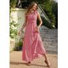 imagePRETTYGARDEN Womens Summer Floral Maxi Dress Knot One Shoulder Sleeveless Ruffle Flowy Boho Beach Wedding Guest DressesRedWhite