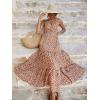 imagePRETTYGARDEN Womens Summer Floral Maxi Dress Knot One Shoulder Sleeveless Ruffle Flowy Boho Beach Wedding Guest DressesYellow White