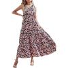 imagePRETTYGARDEN Womens Summer Floral Maxi Dress Knot One Shoulder Sleeveless Ruffle Flowy Boho Beach Wedding Guest DressesBlack Pink