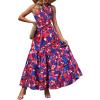 Dark Blue Orange Floral