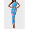 imagePRETTYGARDEN Wedding Guest Dresses for Women 2025 Summer Resort Wear Sexy Floral Bodycon Sleeveless Mesh Maxi Long DressFloral Blue
