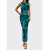 imagePRETTYGARDEN Wedding Guest Dresses for Women 2025 Summer Resort Wear Sexy Floral Bodycon Sleeveless Mesh Maxi Long DressLake Blue Floral