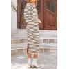 imagePRETTYGARDEN Womens 2 Piece Striped Sweater Sets Fall Long Sleeve Knit Pullover Pencil Skirts Matching Travel OutfitsApricot Stripe