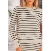 imagePRETTYGARDEN Womens 2 Piece Striped Sweater Sets Fall Long Sleeve Knit Pullover Pencil Skirts Matching Travel OutfitsApricot Stripe