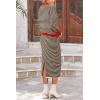 imagePRETTYGARDEN Womens 2 Piece Striped Sweater Sets Fall Long Sleeve Knit Pullover Pencil Skirts Matching Travel OutfitsBeige Black Stripe