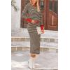 imagePRETTYGARDEN Womens 2 Piece Striped Sweater Sets Fall Long Sleeve Knit Pullover Pencil Skirts Matching Travel OutfitsBeige Black Stripe