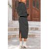 imagePRETTYGARDEN Womens 2 Piece Striped Sweater Sets Fall Long Sleeve Knit Pullover Pencil Skirts Matching Travel OutfitsBlack Stripe