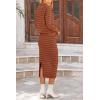 imagePRETTYGARDEN Womens 2 Piece Striped Sweater Sets Fall Long Sleeve Knit Pullover Pencil Skirts Matching Travel OutfitsBrick Red Stripe