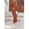imagePRETTYGARDEN Womens 2 Piece Striped Sweater Sets Fall Long Sleeve Knit Pullover Pencil Skirts Matching Travel OutfitsBrick Red Stripe