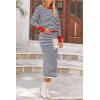 imagePRETTYGARDEN Womens 2 Piece Striped Sweater Sets Fall Long Sleeve Knit Pullover Pencil Skirts Matching Travel OutfitsDark Blue Stripe