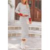 imagePRETTYGARDEN Womens 2 Piece Striped Sweater Sets Fall Long Sleeve Knit Pullover Pencil Skirts Matching Travel OutfitsLight Grey Stripe