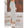 imagePRETTYGARDEN Womens 2 Piece Striped Sweater Sets Fall Long Sleeve Knit Pullover Pencil Skirts Matching Travel OutfitsWhite Stripe