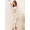 imagePRETTYGARDEN Womens 2024 Fall 2 Piece Outfits Track Suits Long Sleeve Crop Tops Bodycon Midi Skirt Slit Dress Matching SetsApricot