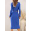 imagePRETTYGARDEN Womens 2024 Fall 2 Piece Outfits Track Suits Long Sleeve Crop Tops Bodycon Midi Skirt Slit Dress Matching SetsBlue