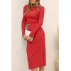 imagePRETTYGARDEN Womens 2024 Fall 2 Piece Outfits Track Suits Long Sleeve Crop Tops Bodycon Midi Skirt Slit Dress Matching SetsRed