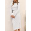 imagePRETTYGARDEN Womens 2024 Fall 2 Piece Outfits Track Suits Long Sleeve Crop Tops Bodycon Midi Skirt Slit Dress Matching SetsWhite