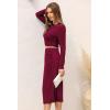 imagePRETTYGARDEN Womens 2024 Fall 2 Piece Outfits Track Suits Long Sleeve Crop Tops Bodycon Midi Skirt Slit Dress Matching SetsWine Red
