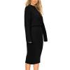imagePRETTYGARDEN Womens 2024 Fall Two Piece Outfits Ribbed Knit Long Sleeve Pullover Sweater and Bodycon Midi Skirt SetsBlack