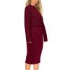 imagePRETTYGARDEN Womens 2024 Fall Two Piece Outfits Ribbed Knit Long Sleeve Pullover Sweater and Bodycon Midi Skirt SetsWine Red