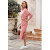 imagePRETTYGARDEN Womens 2024 Winter 2 Piece Tracksuit Long Sleeve Turtleneck Ribbed Top and Midi Skirt Dress SetsPink