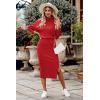 imagePRETTYGARDEN Womens 2024 Winter 2 Piece Tracksuit Long Sleeve Turtleneck Ribbed Top and Midi Skirt Dress SetsRed