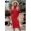 imagePRETTYGARDEN Womens 2024 Winter 2 Piece Tracksuit Long Sleeve Turtleneck Ribbed Top and Midi Skirt Dress SetsRed