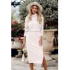 imagePRETTYGARDEN Womens 2024 Winter 2 Piece Tracksuit Long Sleeve Turtleneck Ribbed Top and Midi Skirt Dress SetsWhite