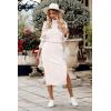imagePRETTYGARDEN Womens 2024 Winter 2 Piece Tracksuit Long Sleeve Turtleneck Ribbed Top and Midi Skirt Dress SetsWhite