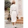 imagePRETTYGARDEN Womens 2024 Winter 2 Piece Tracksuit Long Sleeve Turtleneck Ribbed Top and Midi Skirt Dress SetsWhite