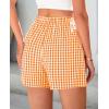 imagePRETTYGARDEN Womens Boxer Shorts 2025 Summer Casual Lounge Sleep Gingham Pajama Y2K Plaid Short Pants with PocketsOrange