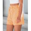 imagePRETTYGARDEN Womens Boxer Shorts 2025 Summer Casual Lounge Sleep Gingham Pajama Y2K Plaid Short Pants with PocketsOrange