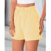 imagePRETTYGARDEN Womens Boxer Shorts 2025 Summer Casual Lounge Sleep Gingham Pajama Y2K Plaid Short Pants with PocketsYellow