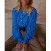 imagePRETTYGARDEN Womens Dressy Casual Lace Blouse Long Sleeve Button Up Shirts Tops Fall Fashion ClothesBlue