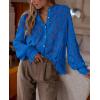 imagePRETTYGARDEN Womens Dressy Casual Lace Blouse Long Sleeve Button Up Shirts Tops Fall Fashion ClothesBlue