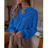 imagePRETTYGARDEN Womens Dressy Casual Lace Blouse Long Sleeve Button Up Shirts Tops Fall Fashion ClothesBlue