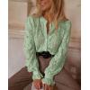 imagePRETTYGARDEN Womens Dressy Casual Lace Blouse Long Sleeve Button Up Shirts Tops Fall Fashion ClothesDusty Green