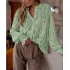 imagePRETTYGARDEN Womens Dressy Casual Lace Blouse Long Sleeve Button Up Shirts Tops Fall Fashion ClothesDusty Green