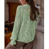 imagePRETTYGARDEN Womens Dressy Casual Lace Blouse Long Sleeve Button Up Shirts Tops Fall Fashion ClothesDusty Green