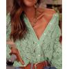 imagePRETTYGARDEN Womens Dressy Casual Lace Blouse Long Sleeve Button Up Shirts Tops Fall Fashion ClothesDusty Green