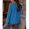 imagePRETTYGARDEN Womens Dressy Casual Lace Blouse Long Sleeve Button Up Shirts Tops Fall Fashion ClothesGrey Blue